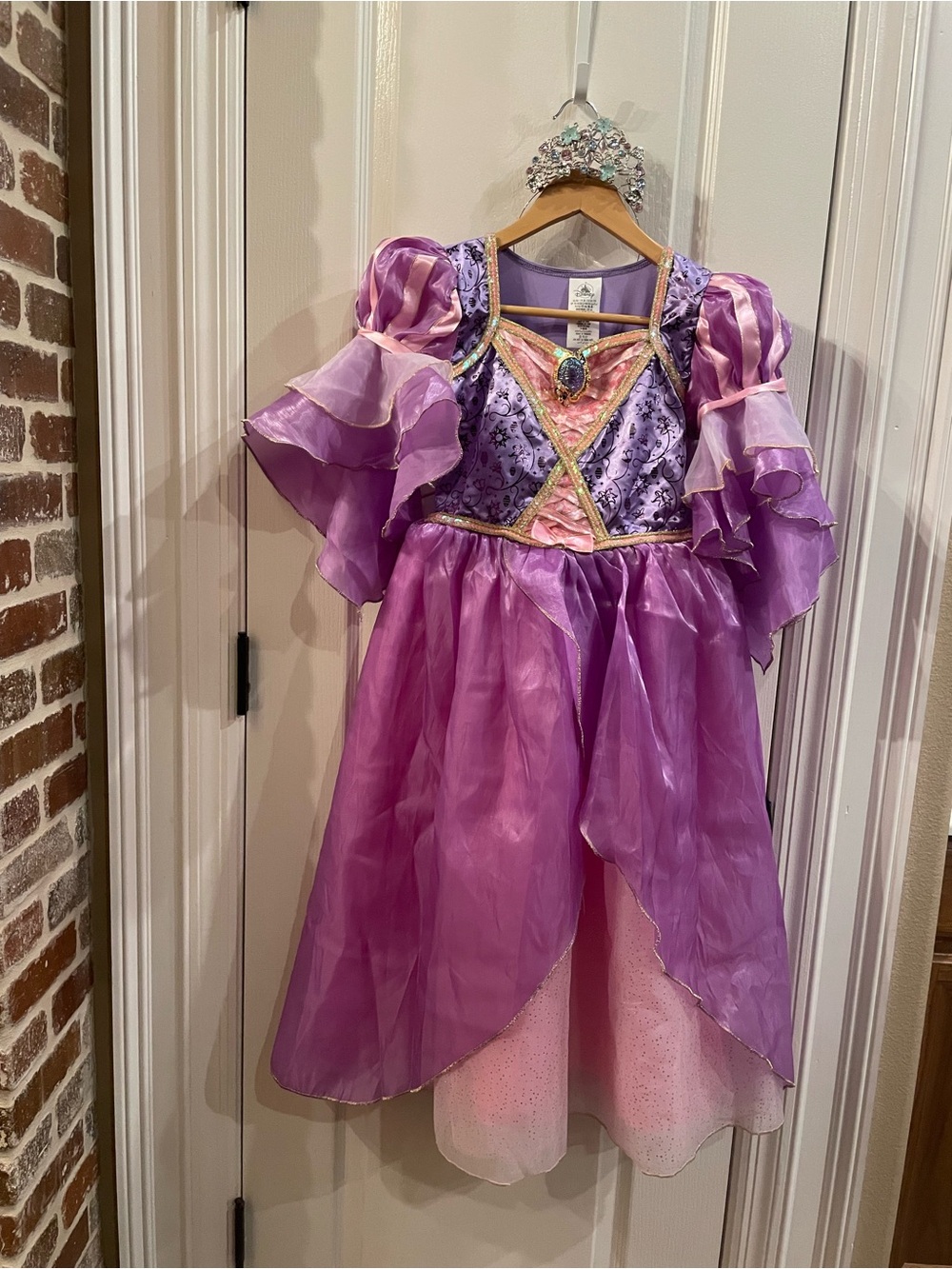 Girls Rapunzel  purple Princess Costume Dress with Jewel Accent